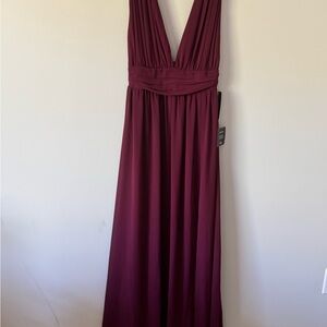 Elegant Burgundy Evening Gown